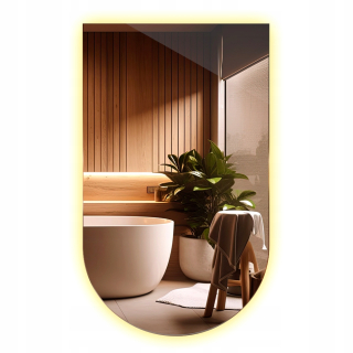 Kúpeľňové zrkadlo Oval Beveled Led Nástenný záves do chodby 45x80 cm