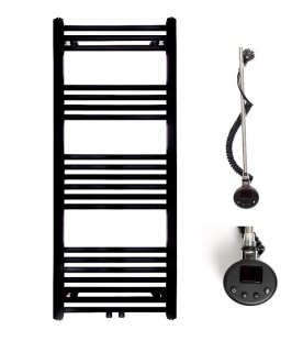 Elektrický rebríkový kúpeľňový radiátor TRM 1200x500 - 600W čierny