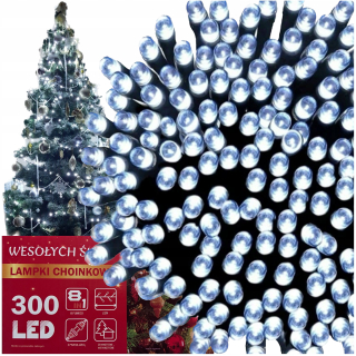 Vianočné svetielka - 300 LED vianočné stromčeky 22 m vonkajšie vnútorné biele vianočné biele