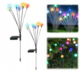 Solárna zapichovacia záhradná lampa - Azaris vstavaná solárna lampa, čierna, 70 cm, 6 ks.