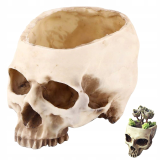 SKULL HEAD ORNAMENT NÁDOBA NA KVETINY NA HALLOWEEN