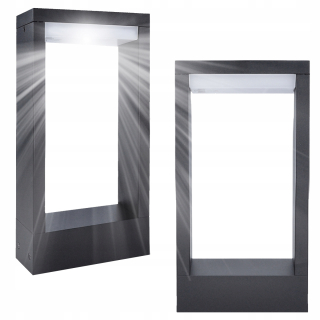 Obdĺžnikový osvetľovací stĺp SuperLED s integrovaným LED zdrojom, 30 cm, čierny