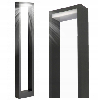 Obdĺžnikový osvetľovací stĺp SuperLED s integrovaným LED zdrojom, 80 cm, čierny