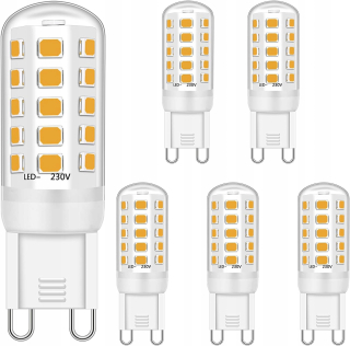 LED žiarovky G9 5 W, náhrada za halogénové žiarovky, 5 kusov teplá biela