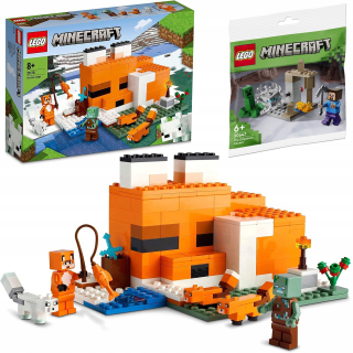 LEGO Minecraft 21178 Fox Habitat + LEGO Minecraft 30647 Kvapľová jaskyňa