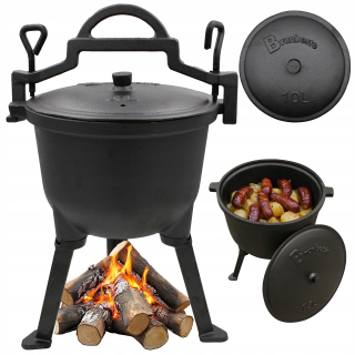 LIATINOVÝ HRNEC MAĎARSKÝ MAĎARSKÝ POĽOVNÍCKY HRNEC CAMPFIRE ROASTS GRIL 10L