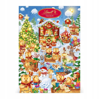 LINDT TEDDY ADVENTNÝ KALENDÁR 265g VIANOCE 2024 ČOKOLÁDY