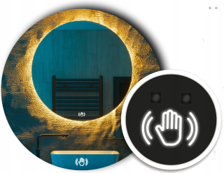 LED ZRKADLO 90 cm okrúhle SO SENZORICKÝM VYPÍNAČOM BEZDOTYKOVÉHO POHYBU