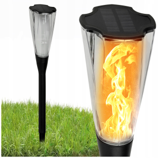 Solárna lampa Berge, čierna, 65 cm, 1 ks.
