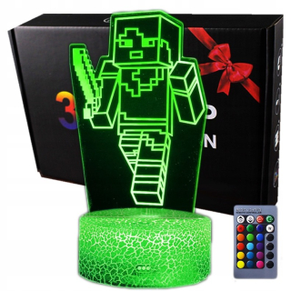 Figúrka - 3D usb led nočné svetlo + hra minecraft na diaľkové ovládanie