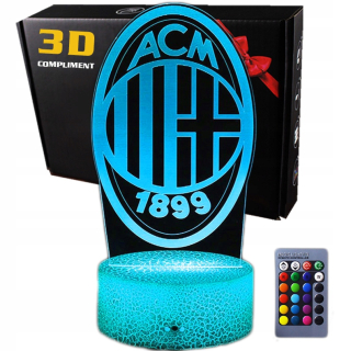 Detské nočná lampa - 3D LED USB darčeková lampa AC MILAN