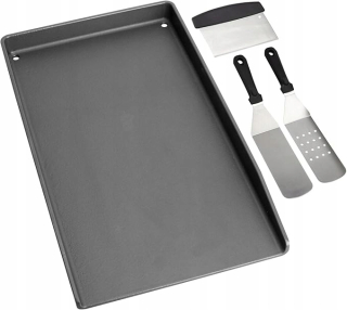 Liatinová grilovacia doska WELL GRILL 44,5x26cm so sadou grilovacích lopatiek