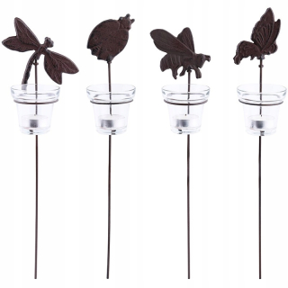 Liatinové lampáše Esschert Design WL35, hmyz na šilte, 4 ks.