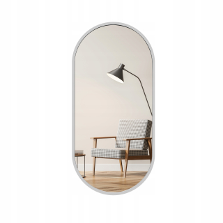 Oválne strieborné zrkadlo 40/140 cm`