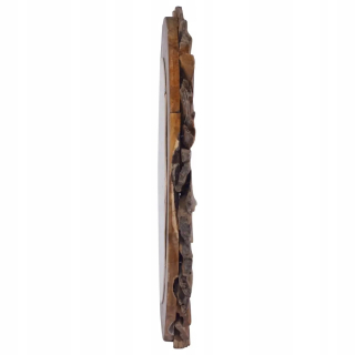 Nástenné zrkadlo, 60 cm, teak, okrúhle