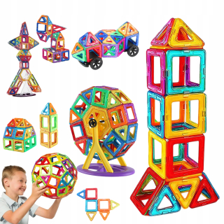 SADA VEĽKÝCH MAGNETICKÝCH STAVEBNÝCH BLOKOV 3D MAGNETICKÁ DLAŽBA PANELY 70 EL