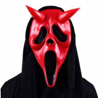 Maska Halloween - Scream Mask s výkrikom Halloween kapucňou