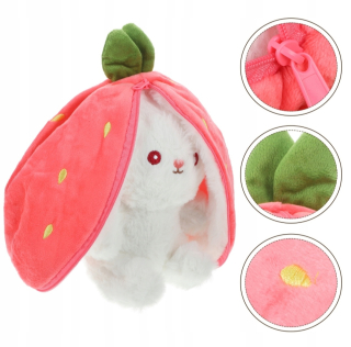 L.O.L Surprise zvieratko - MASKOT PLYŠOVÝ VANKÚŠEK ZAJÍČKA JAHODA 25CM Zips ZATVORENÝ