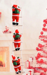 Vonkajšie Vianočné osvetlenie - SANTA NA REBRÍKU LEZENIE 160CM