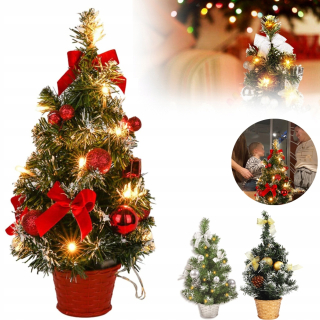 MINI VIANOČNÝ STROMČEK S LED OSVETLENÍM, MALÁ VIANOČNÁ DEKORÁCIA, 40CM