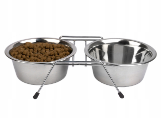 Miska pre psa - Misky na psov stojan na kovové misky 2x 1500 ml