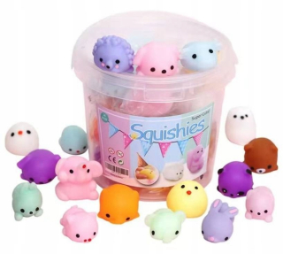 Antistresová hračka - Mochi squishy fidget kecy pop it nungs 24 ks