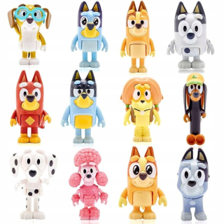 MODRÉ FÓRKY S MODROU RODINOU CELÝ SET 12 KUSOV Kĺbové figúrky 5-8cm