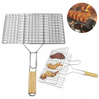 OCEĽOVÁ MRIEŽKA NA GRILOVANIE RYBIEHO MÄSA NA GRIL BBQ 32x20cm