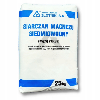 Síran horečnatý 7 vodný 25 kg (MgO) 16,3 % (SO3) 32,5 %