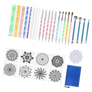 Mandala bodkovacie nástroje keramická kefa DIY 32 ks
