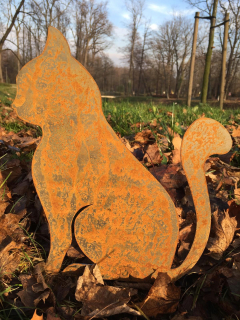 Záhradná dekorácia pre mačky Corten Rust Industrial Plech