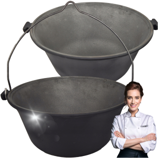 Maďarský liatinový kotlík, maďarský hrniec, pečienky na Campfire Grill 9L