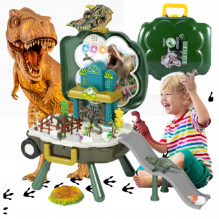 Set prenosný kufor Batoh Dinosaury Figúrky Svetelné efekty Zvuk