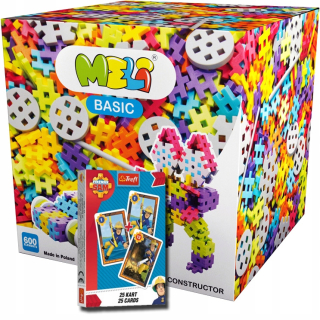 Meli Basic Constructor bloky 600 ks. 50045 + Klub Čierny Peter - Požiarnik Sam Klub