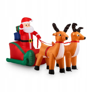Vianočné osvetlenie - Santa Claus v nafukovacích saniach, dekorácia, 240 cm viedol