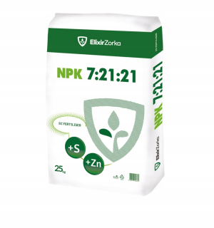 Minerálne hnojivo Elixir Zorka NPK 7:21:21 + 4%S + 0,05%Zn 25kg