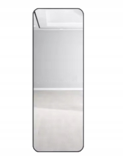 LED zrkadlo, skosené, zaoblené rohy, 50x170 cm, pieskovaný okraj