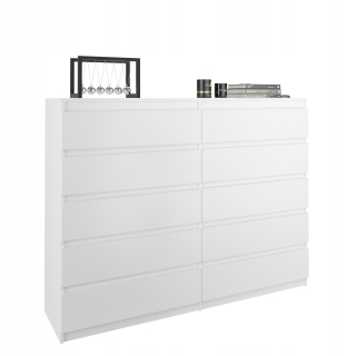 Mobene Moderná komoda 140 x 40 x 120cm matná biela