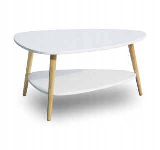 Konferenčný stolík ModernHome Oválne konferenčné stolíky 90 x 67 x 45cm biele