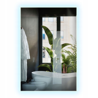 Moderné LED zrkadlo obdĺžnikové 60x40 cm do spálne s podsvietením