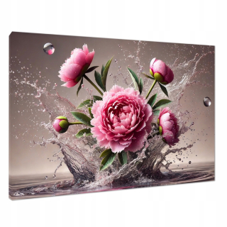 Moderný obraz na plátne s kvetmi pivónií do obývačky 120x80 cm