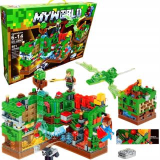 MÔJ SVET BLOKOV VEĽKÁ SÚPRAVA BLOKOV ATAN PRE MINECRAFT DEDINA 501 ELEMENTS