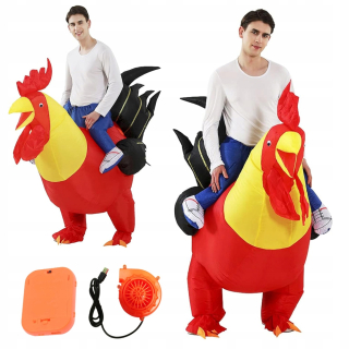Nafukovací kostým kohútu pre dospelých na Halloween