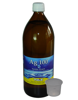 Nano koloidné striebro 1000 ml 10 ppm sklenených vrcholov
