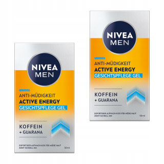 NIVEA MEN ACTIVE ENERGY Gél-krém na tvár pre mužov s kofeínom 50ml x2