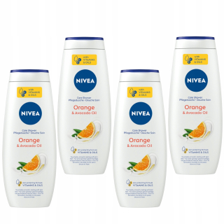 NIVEA ORANGE & AVOCADO OIL Dámsky ošetrujúci sprchový gél 500ml x4