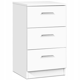 Costway Nočný stolík, komoda s 3 zásuvkami, príručný stolík (HW61149WH)