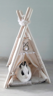 Odpočivadlo, domček pre hlodavce - TEEPE teepee stan pre zajačika 30x30