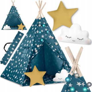 Stan, Teepee pre deti - Stan tipi pre deti s nukido svetlami - modrá