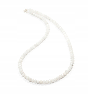 Prírodný náhrdelník MOONSTONE s fazetovanými krúžkami, 5 mm